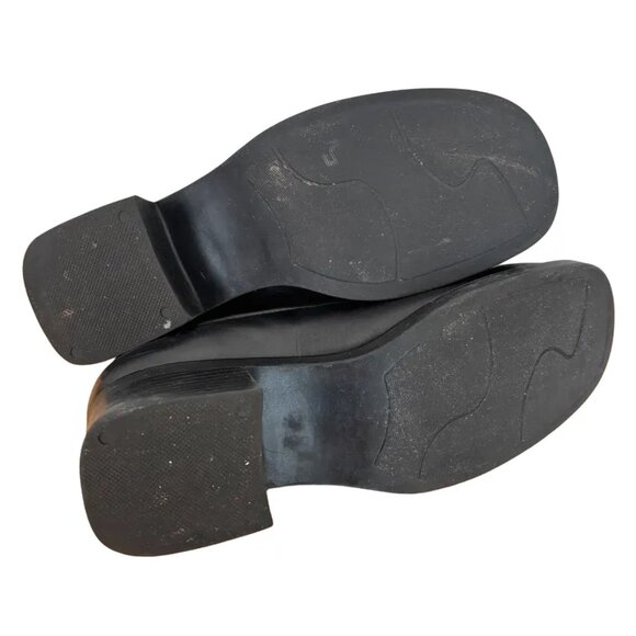 VTG WHITE MOUNTAIN  9 WIDE  Hammond Chunky Black Leather Loafers  Y2K - Picture 6 of 9